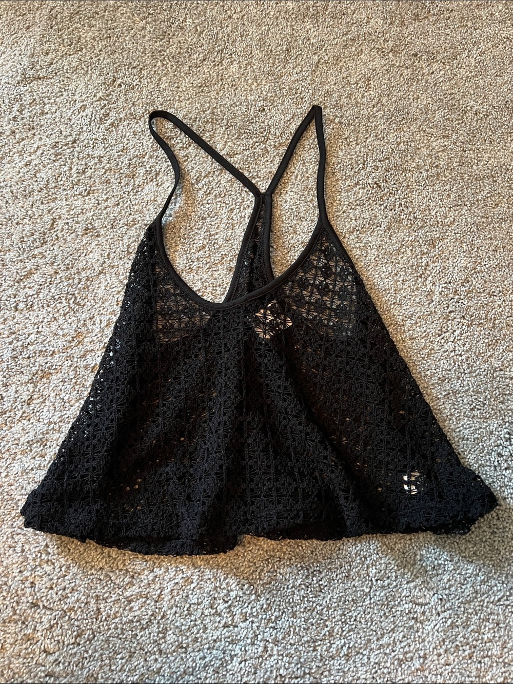 Victoria’s Secret PINK crochet black crop top size XS/S